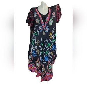 Floral Black Vacation Dress